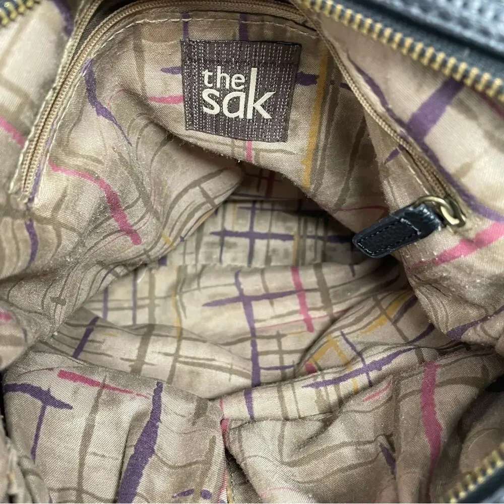 The Sak Black Leather Crossbody Bag OS